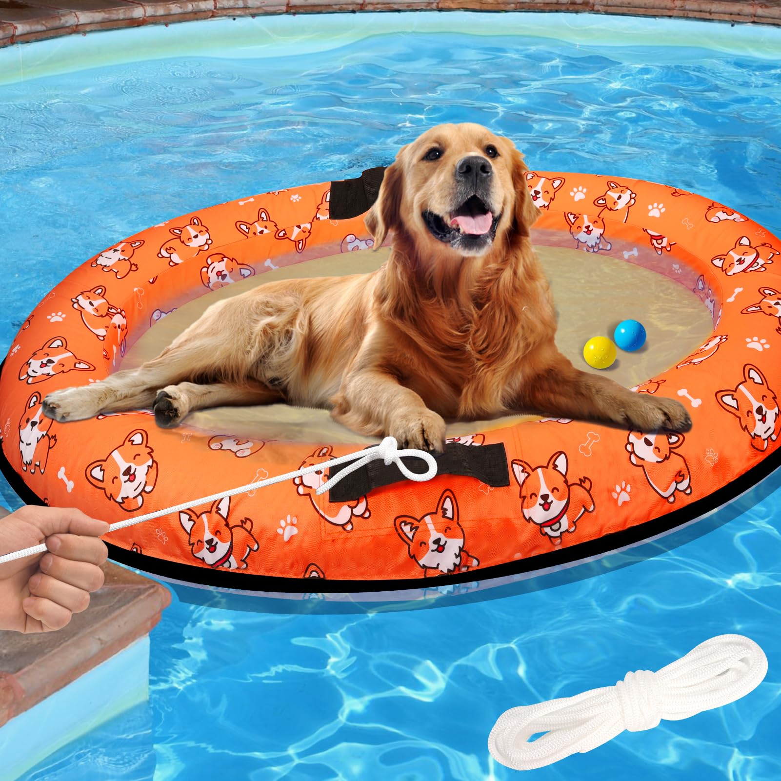 Cães Infláveis Pool Float Nng Para Cães Pequenos, Médios E Grandes