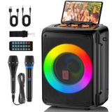 Máquina De Karaokê Hwwr D13 Com 2 Microfones Bluetooth 5.3