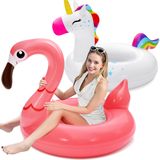 Pacote Com 2 Unidades Infláveis Pool Float Sloosh Unicorn Flamingo