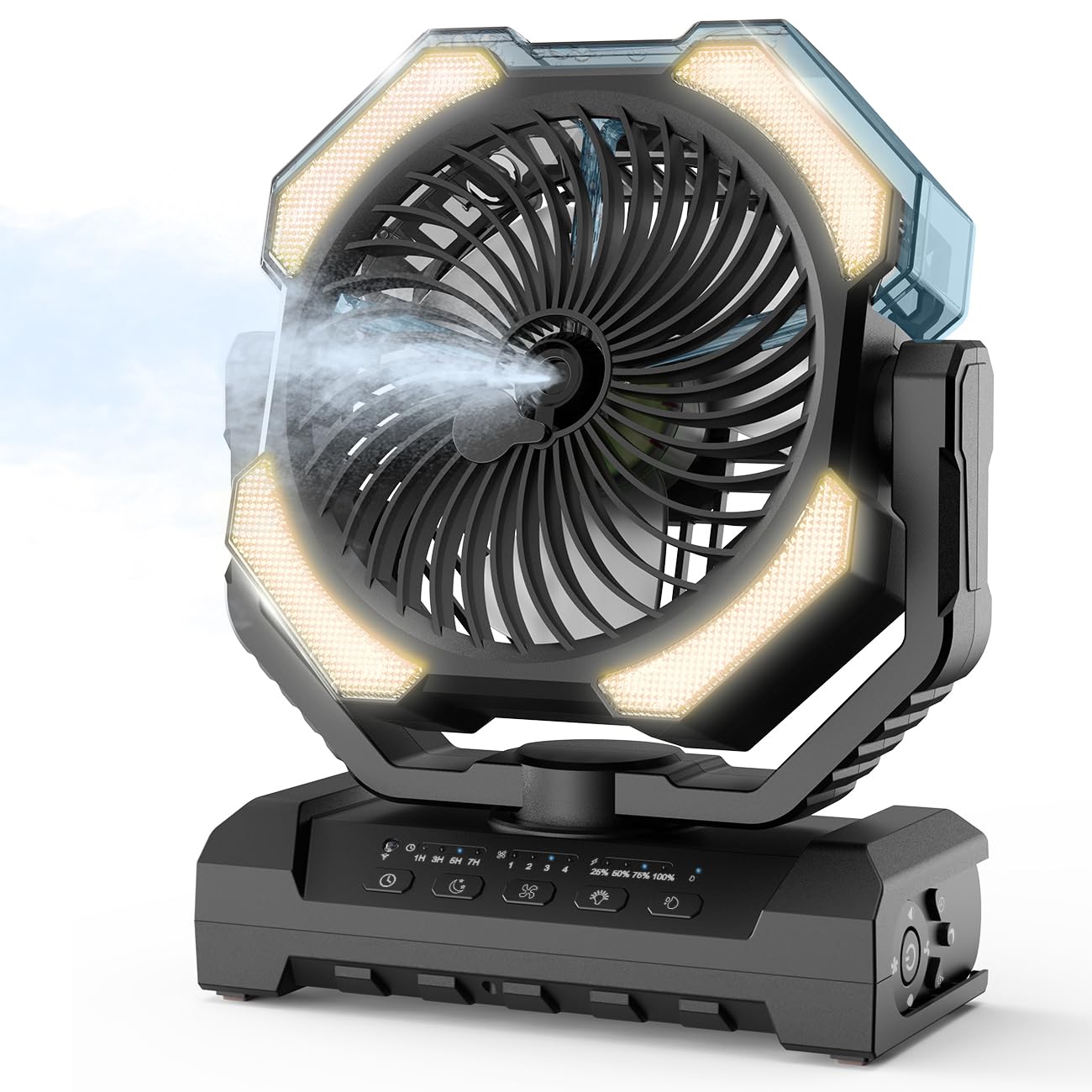 Ventilador De Nebulização De Acampamento Aopircs 30000mah Com Tanque De Água De 270 Ml