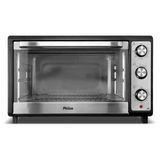Forno Elétrico Preto Inox 65L Philco Dupla Resistência PFE65 110V