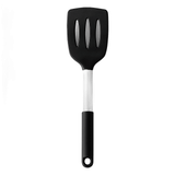 Espatula Cabo Inox Espatula Preta Vazada Silicone Inox