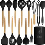 Conjunto De Utensílios De Cozinha Oannao Silicone 446°f Resistente Ao Calor