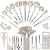 Conjunto De Utensílios De Cozinha Bestzmwk Silicone Cooking 33 Gadgets Khaki