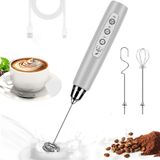 Batedor Elétrico Portátil Milk Frother Bsrgms De 3 Velocidades Prateado