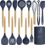 Conjunto De Utensílios De Cozinha Oannao Silicone 14 Peças Resistentes Ao Calor
