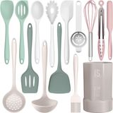 Conjunto De Utensílios De Cozinha Aothod Silicone 15 Peças Resistentes Ao Calor