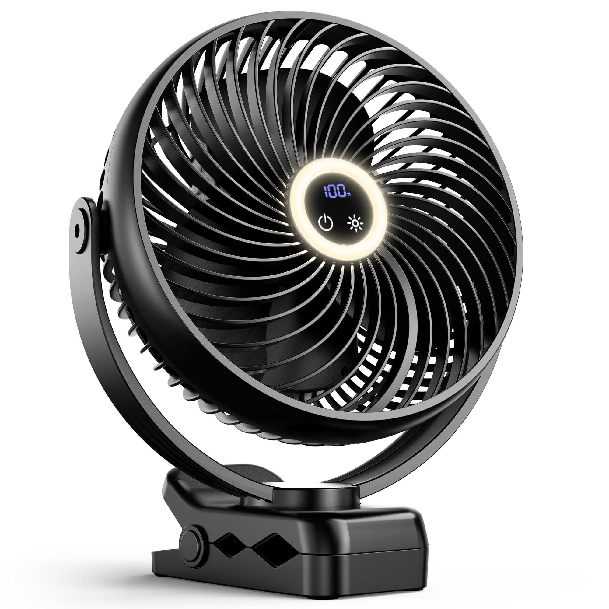 Ventilador Portátil Clip On Casla 10000mah Com Luz 20cm 24h