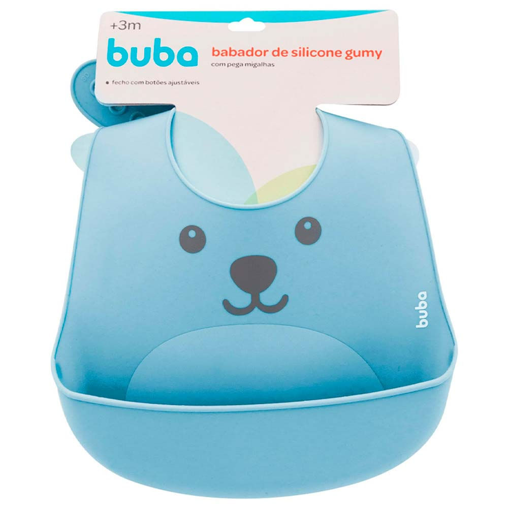 Babador Infantil Pega Migalhas Gumy Azul Buba