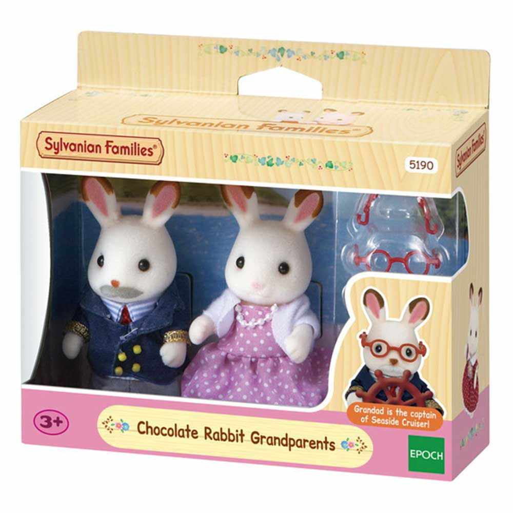 Figuras Sylvanian Families Avos Coelhos Chocolate Epoch Magia