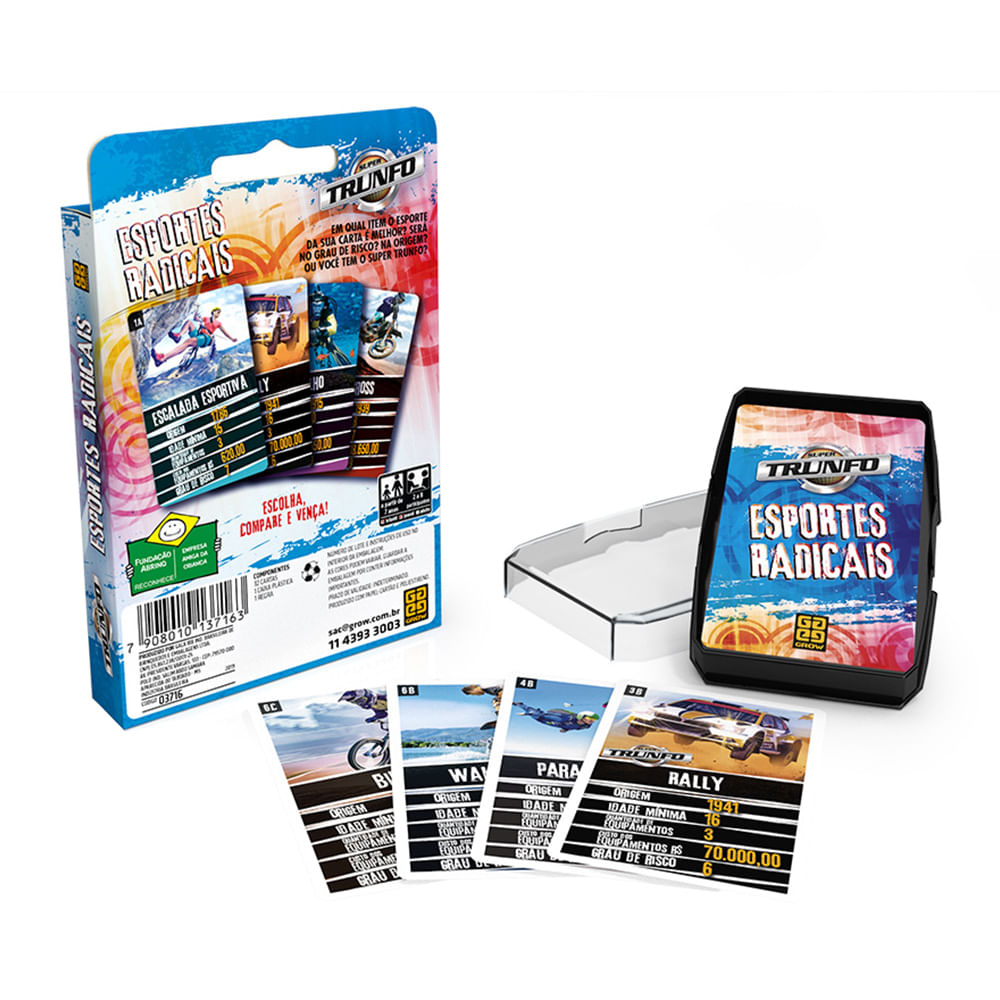 Jogo De Cartas Super Trunfo Esportes Radicais Grow