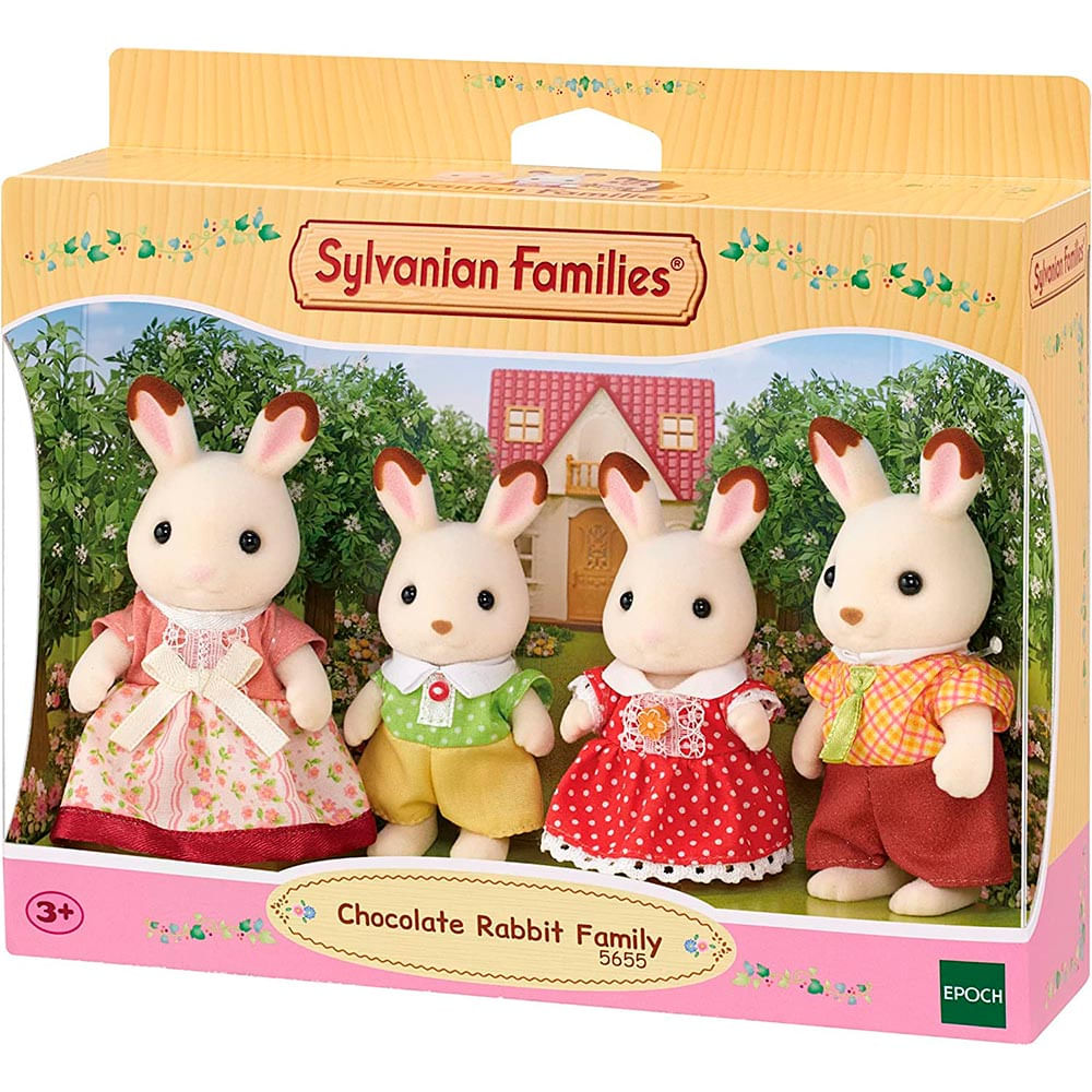 Figuras Sylvanian Families Familia Coelhos Chocolate Epoch Magia