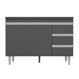 Balcão Gabinete Para Pia 120cm 2 Portas Andréia Cinza - Ajl Móveis