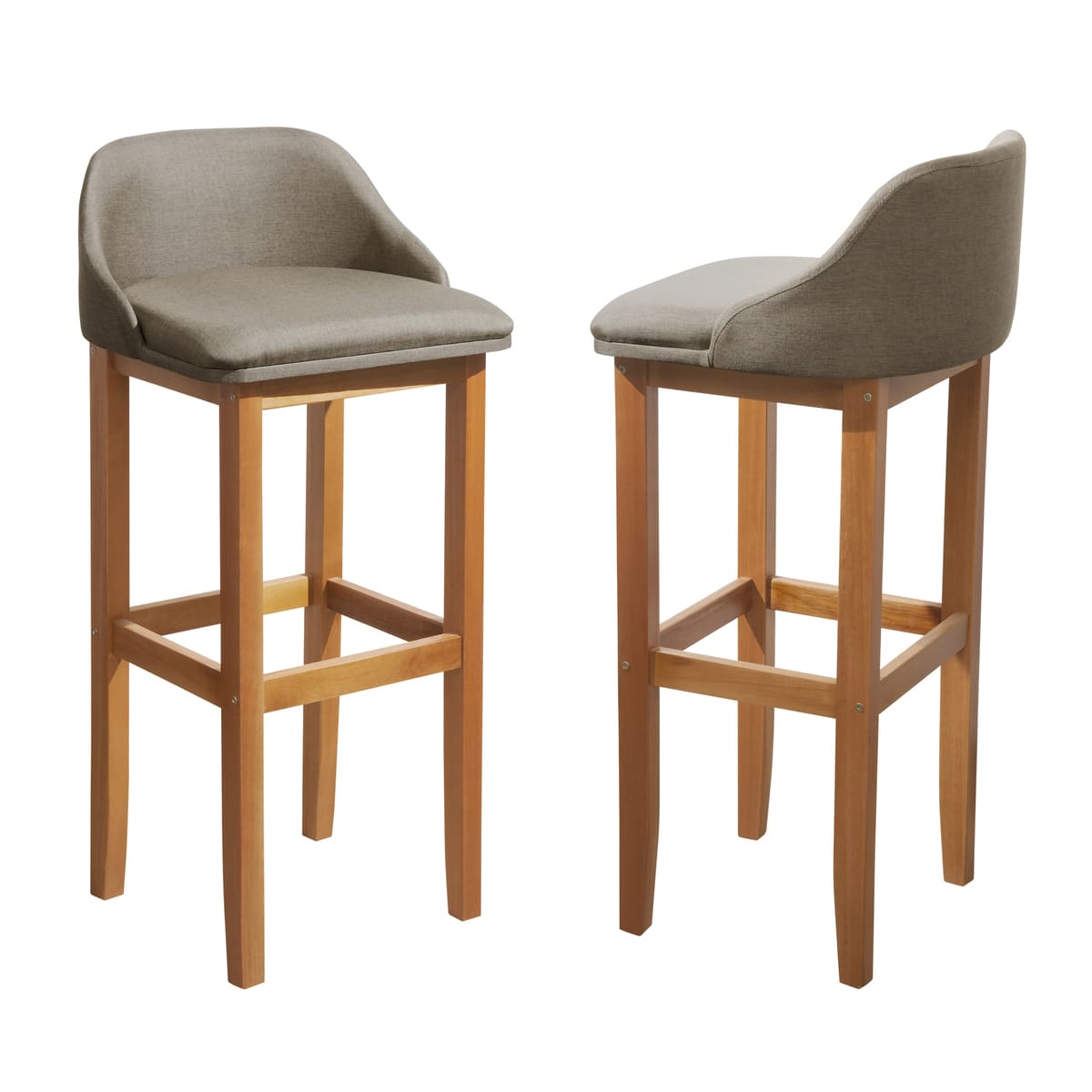 Kit 2 Banquetas Estofada Realeza 100cm Madeira Eucalipto