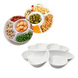 Kit 06 Petisqueira 27cm Coração 4 Divisórias Queijos Patês