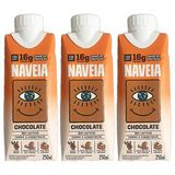 Kit 3x: Shake Proteico Vegano Chocolate Naveia 250ml