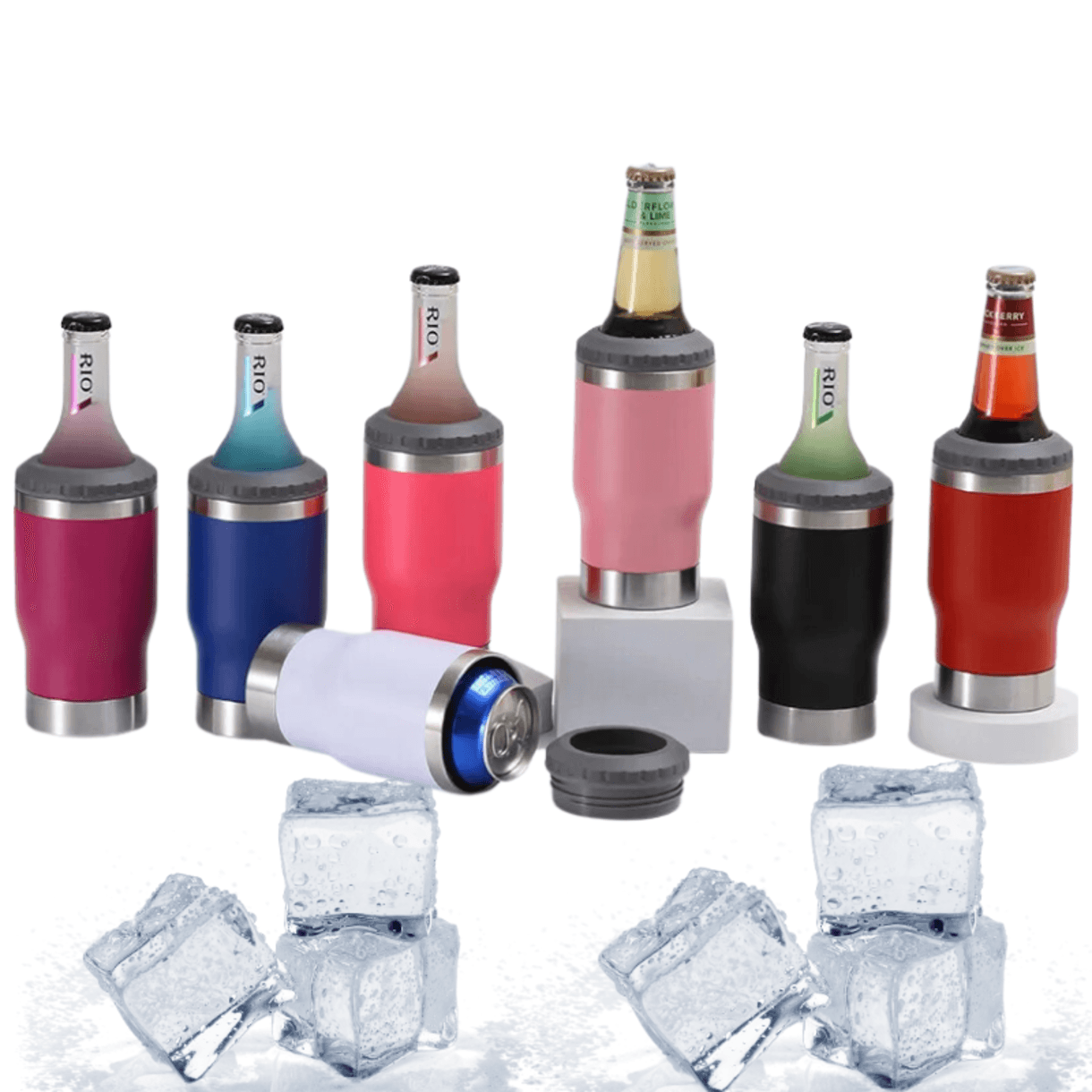 Copo Térmico Porta Long Neck Lt Isolamento Vácuo Inox 2 Em 1