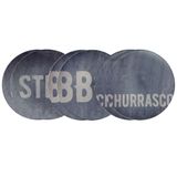 Jogo De Pratos Porcelana Churrasco Stone 28cm 6 Peças Tramontina