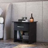 Mesa De Cabeceira Ditália 1 Gaveta Dm-127 Preto
