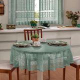 Toalha De Mesa Interlar Renda 100% Poliéster Redonda Color 150m 4 Lugares Pistache
