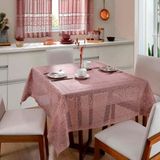 Toalha De Mesa Interlar Renda 100% Poliéster Quadrada Color 150m X 150m 4 Lugares Rose