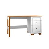 Escrivaninha Mesa Fênix Com 3 Gavetas Branco/nature