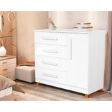 Comoda Grécia 4 Gavetas + Sapateira Lateral Ideal Para Organização Diária