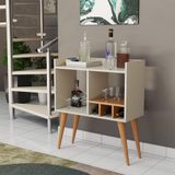 Buffet Aparador Minibar Com Adega Pés Palito Amanda Off-white