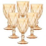 Jogo 6 Taças Luxx Ellegance 325ml Em Vidro Cristal Gold
