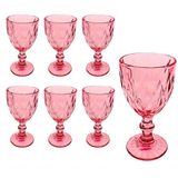 Jogo De 6 Taças 325ml Vidro Cristal Luxx Ellegance Pink