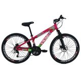 Bicicleta X Tuff25 Aro 26 Freio A Disco Shimano Rosa Viking