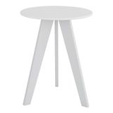 Mesinha Lateral Retrô 54cm Branco Brilho - Móveis Peroba