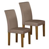 Cadeira Para Mesa De Jantar Napoli Mdf Kit 2 Peças Freijó Joli Camurça Leifer Móveis
