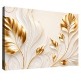 Quadros Decorativo Flores Douradas No Branco