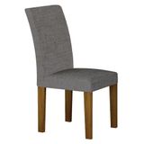 Cadeira Para Mesa De Jantar Napoli Mdf Freijó Linho Cinza Leifer Móveis