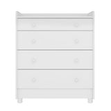 Cômoda Infantil 4 Gavetas Doce Sonho Branco Com Trocador E Pés - Qmovi Branco