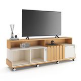 Rack Bancada Para Sala Graci Cinamomo Off White Hb Móveis