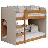 Beliche Montessoriana Ema Nature/off White Com Proteção E Colchões Light D33 - Permóbili Baby Nature/off White