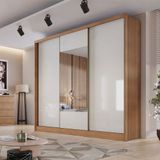 Guarda Roupa Casal Ambiente Medelim 3 Portas 6 Gavetas Cumaru 25 Fendi Com Espelho Horizonte