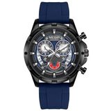 Relógio De Quartzo Masculino Com Pulseira De Silicone Esportivo A Prova Dagua Azul Marinho