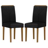 Cadeira Para Mesa De Jantar Amanda Kit 2 Peças Ype Veludo Preto New Ceval
