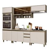 Cozinha Completa 5 Peças Connect Duna/cristal Com Aéreo Basculante Vidro - Móveis Henn Duna/cristal