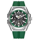 Relógio Masculino Automático Esportivo Pulseira De Silicone Impermeavel Verde