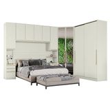Quarto Modulado Casal Ambiente 5 Seletto 5 Peças Areia - Henn