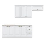 Cozinha Modulada Americana 5 Peças Branco Com Tampo Cooktop Calcare Henn