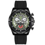 Relógio De Quartzo Masculino Com Pulseira De Silicone Esportivo A Prova Dagua Preto