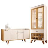 Buffet Melodia E Cristaleira Ópera Off White Cinamomo Hb Móveis