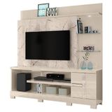 Estante Home Theater Alan Com Pés Calacata Off White Madetec