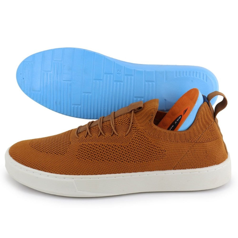 Tenis Knit Saptenis Masculino Tecido Fechamento Elastico Solado