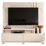 Estante Home Theater New Apolo Com Pés Calacata Off White Madetec
